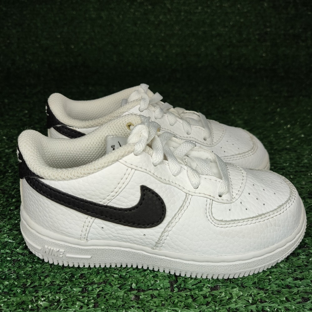 Nike Sneaker Kids 9C White Force 1 Low CZ1691-100 Tumbled Leather Athletic Shoes